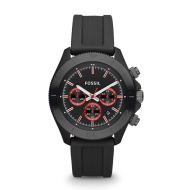  Retro Traveler Chronograph Silicone Watch - Black 